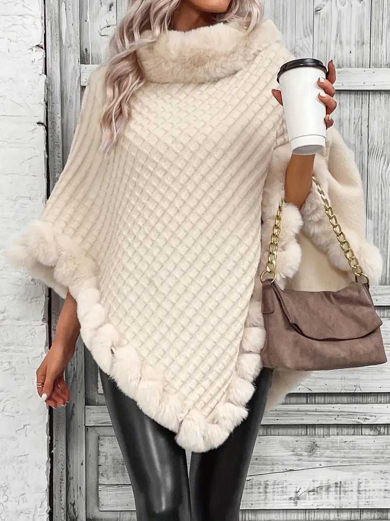 Stilla | Striktrøje Poncho-stil
