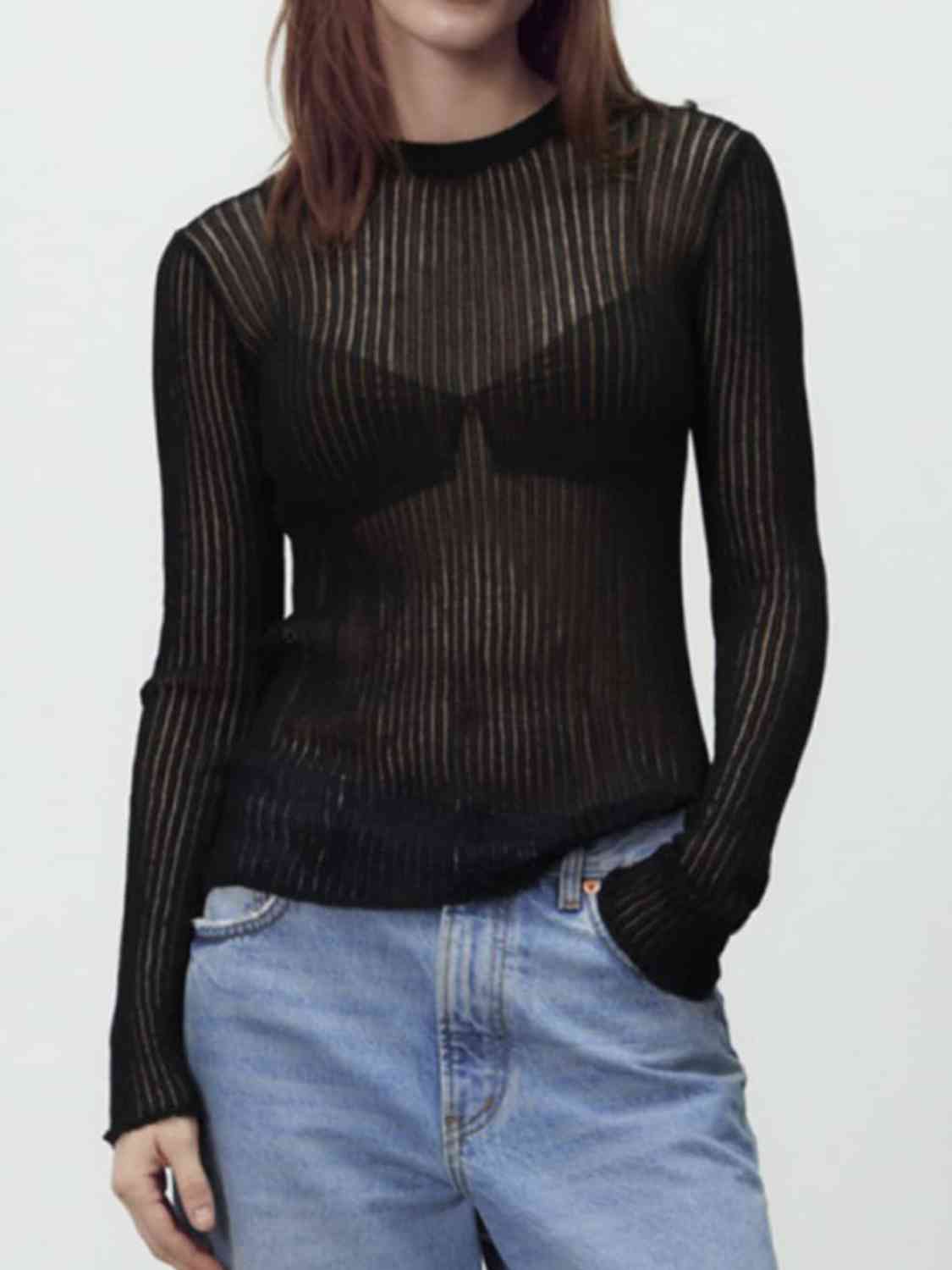 Stilla | Neck Ribbet Strik Tee