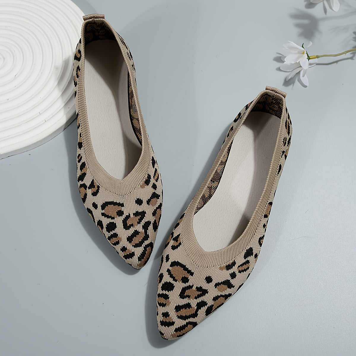 Stilla | Damer Leopard Ballerinas Punktskrid På Lys Ramin