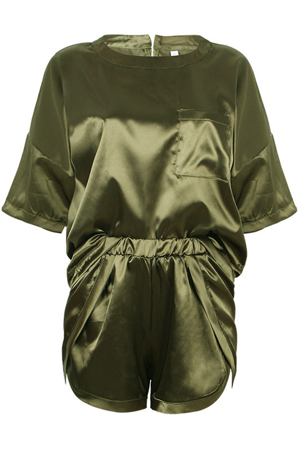 Stilla | Queen of Comfort Satin Lounge Shorts Sæt