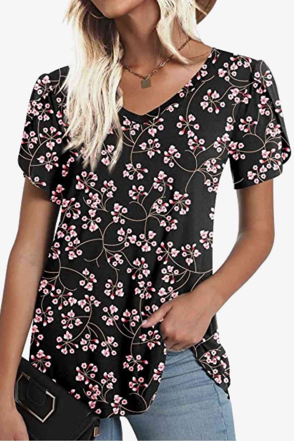 Stilla | Petal Sleeve V-hals Bluse