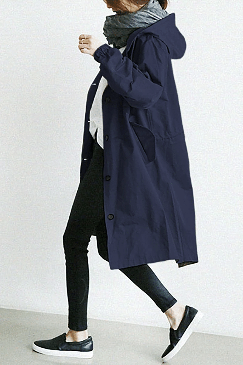 Stilla | the Wind Jacket Med Knapper Og Hætte.
