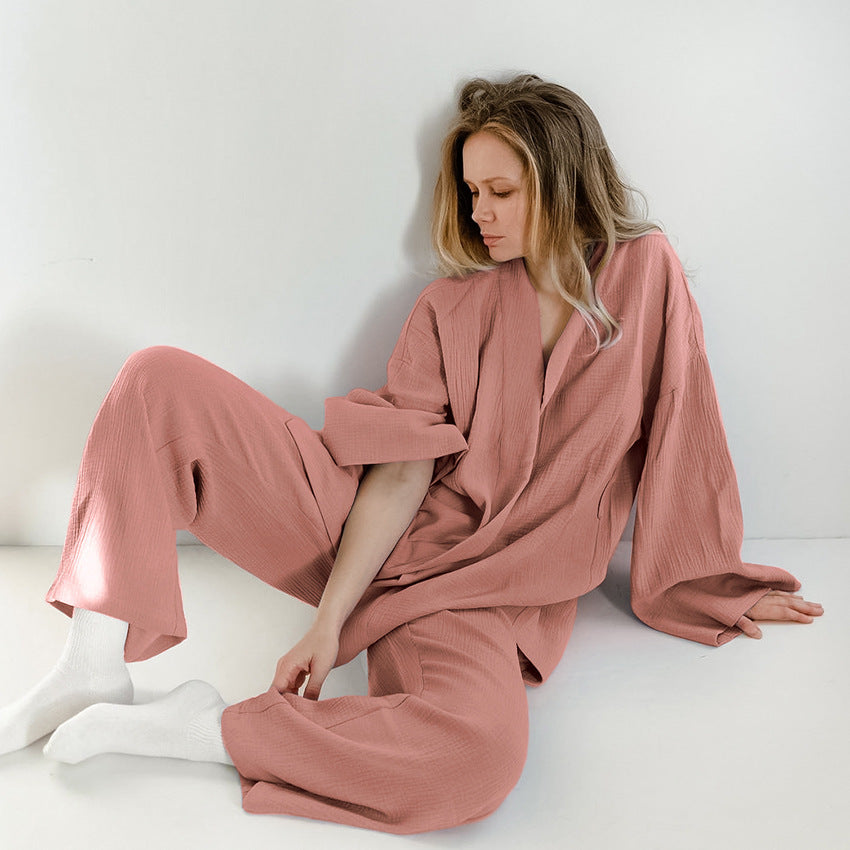 Stilla | Kimono Blazer Bundet Top Bred Ben Bukser Co Ord Sæt