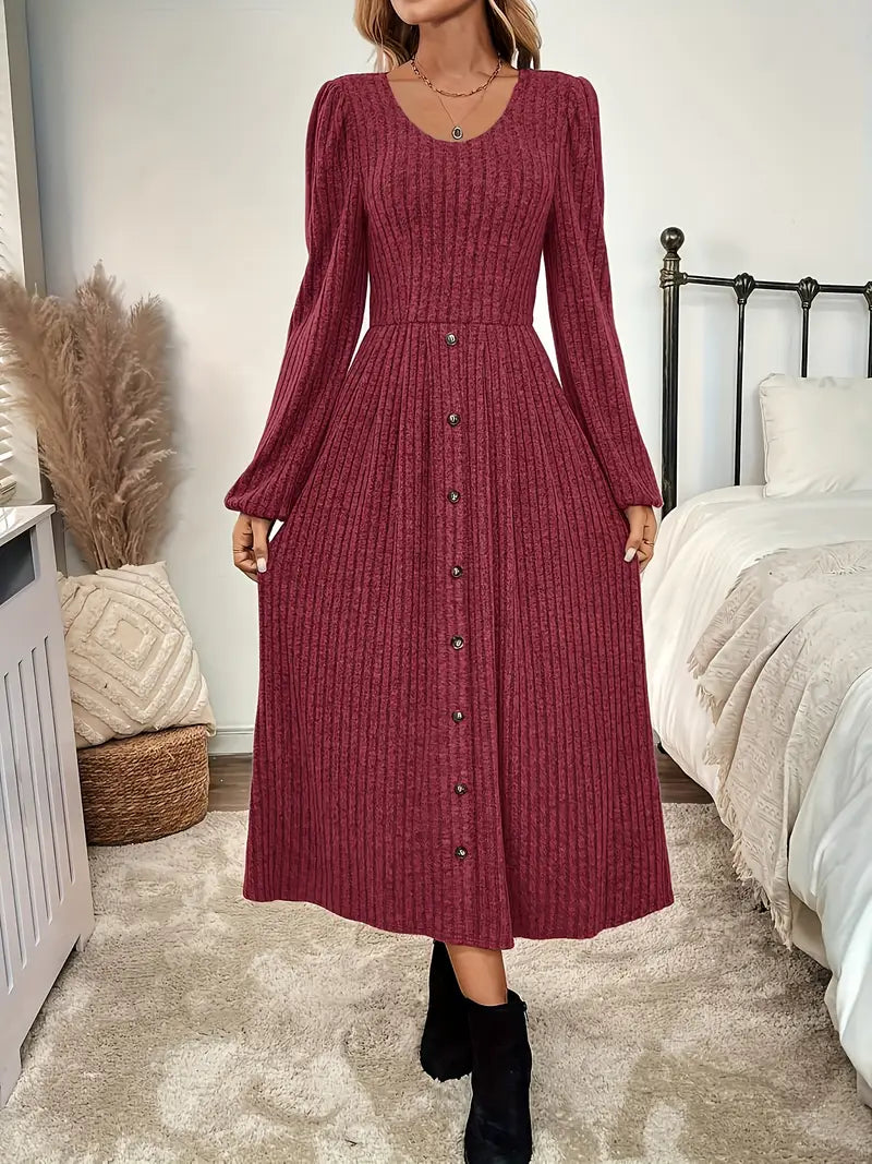 Stilla | Elegant A-Line Strikkjole til Kvinder