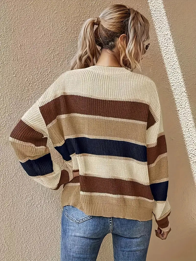Stilla | Pullover med stribet strik