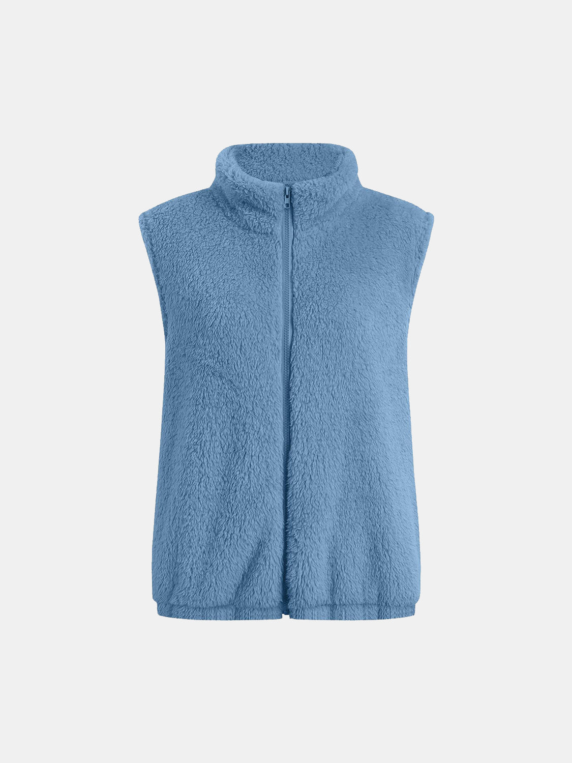 Stilla | Plush Vest Kapotte med Lynlås og Store Lommer