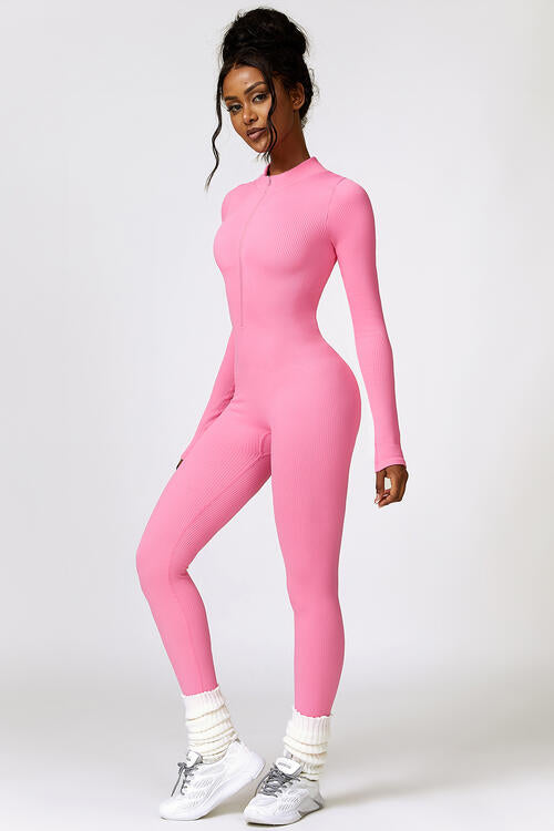Stilla | Zip Langærmet Aktiv Jumpsuit