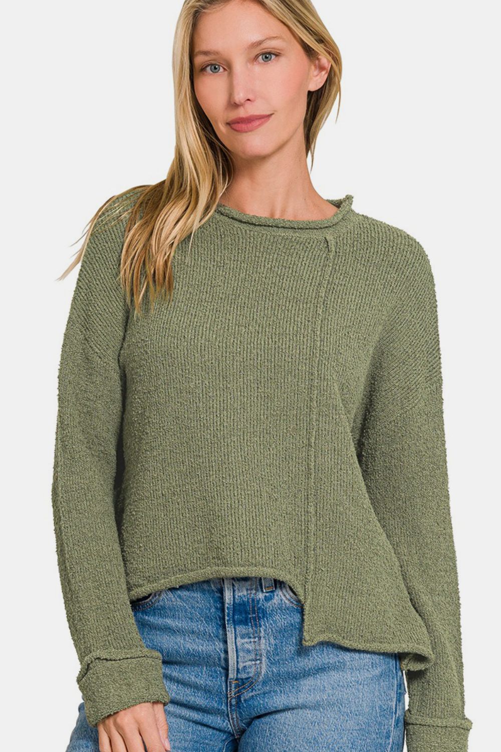 Stilla | Asymmetrisk Hem Drop Shoulder Sweater