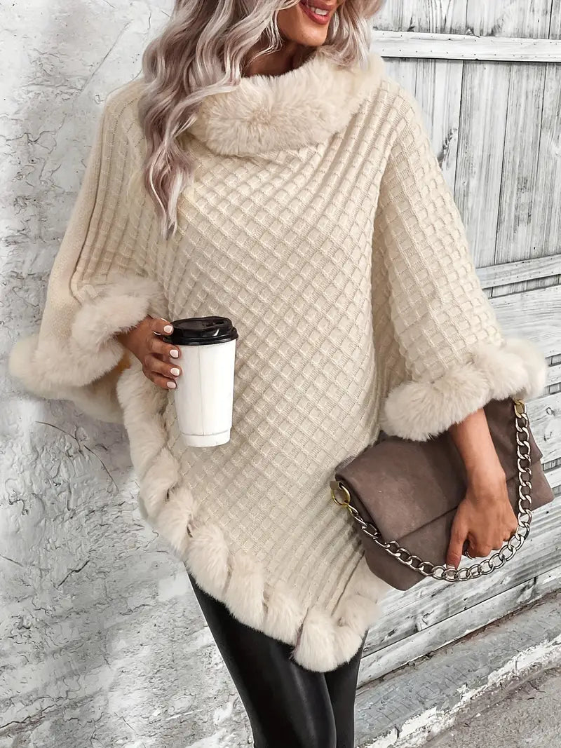Stilla | Striktrøje Poncho-stil
