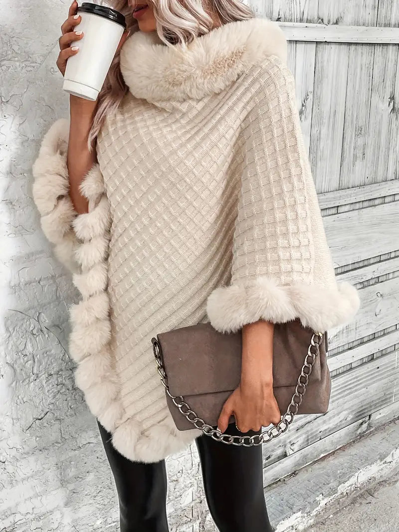 Stilla | Striktrøje Poncho-stil