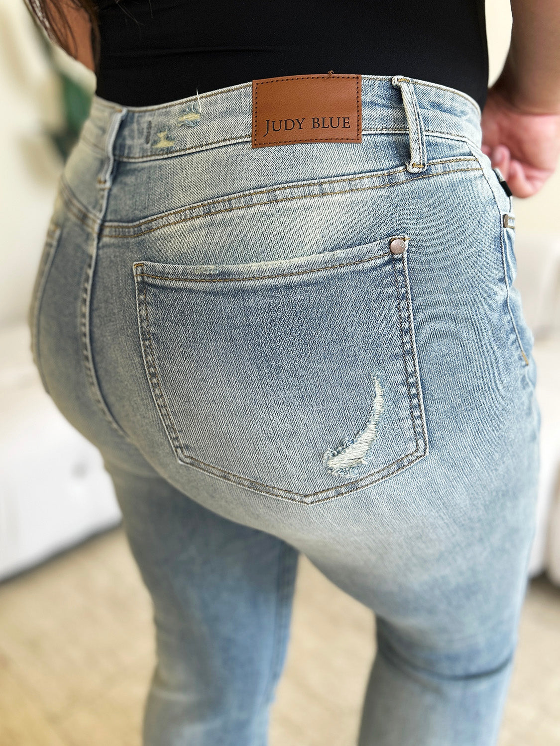 Stilla | Blå Full Size Høj Talje Flare Jeans