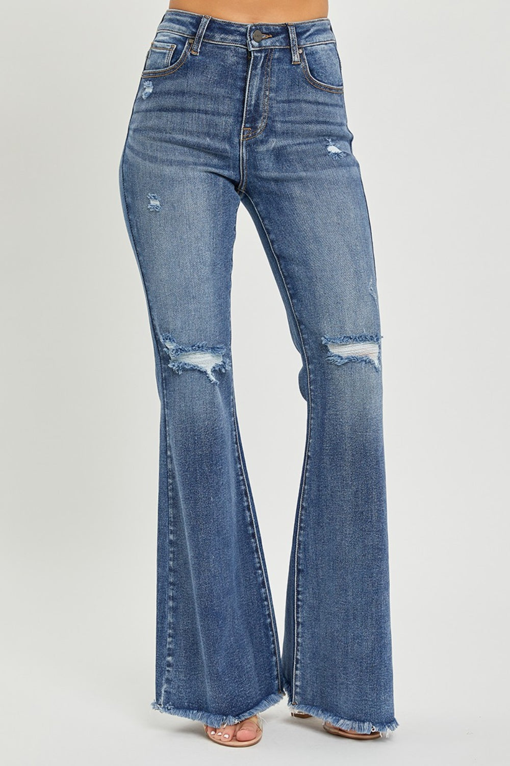 Stilla | Høj Talje Distressed Fare Jeans