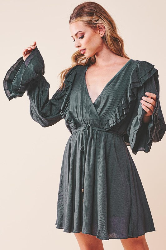 Stilla | Surplice Bundet Mini Kjole