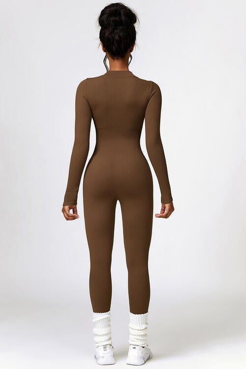 Stilla | Zip Langærmet Aktiv Jumpsuit