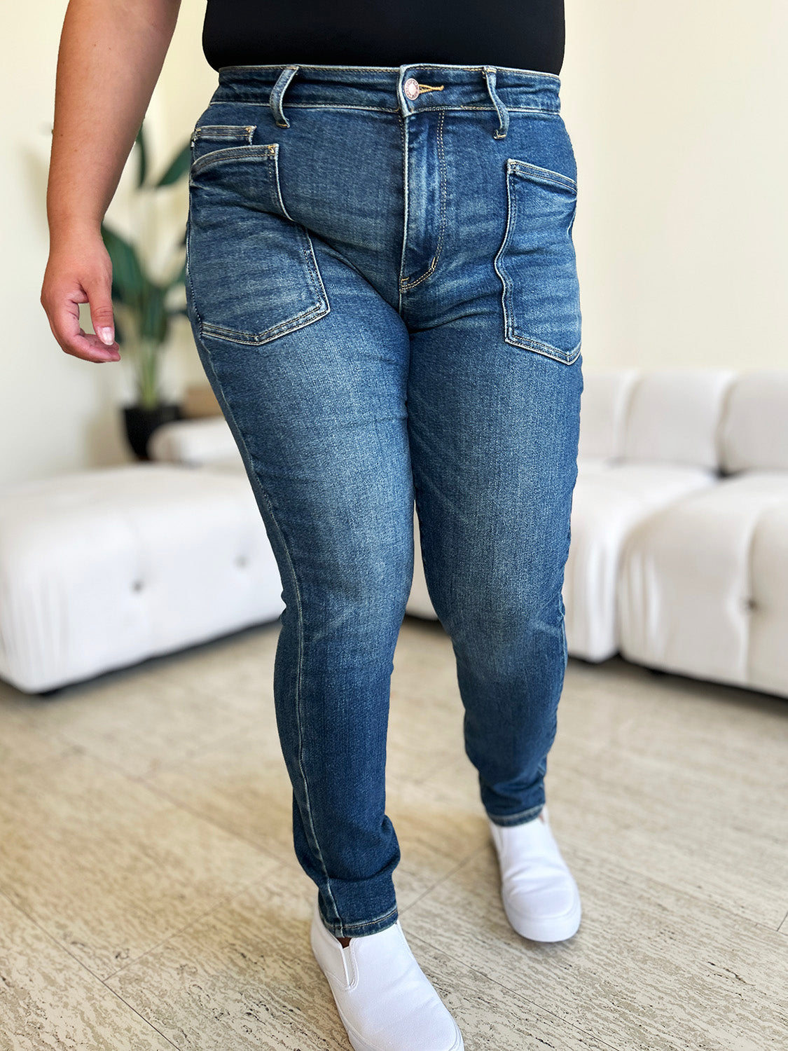 Stilla | Blå Fuld Størrelse Høj Talje Skinny Jeans