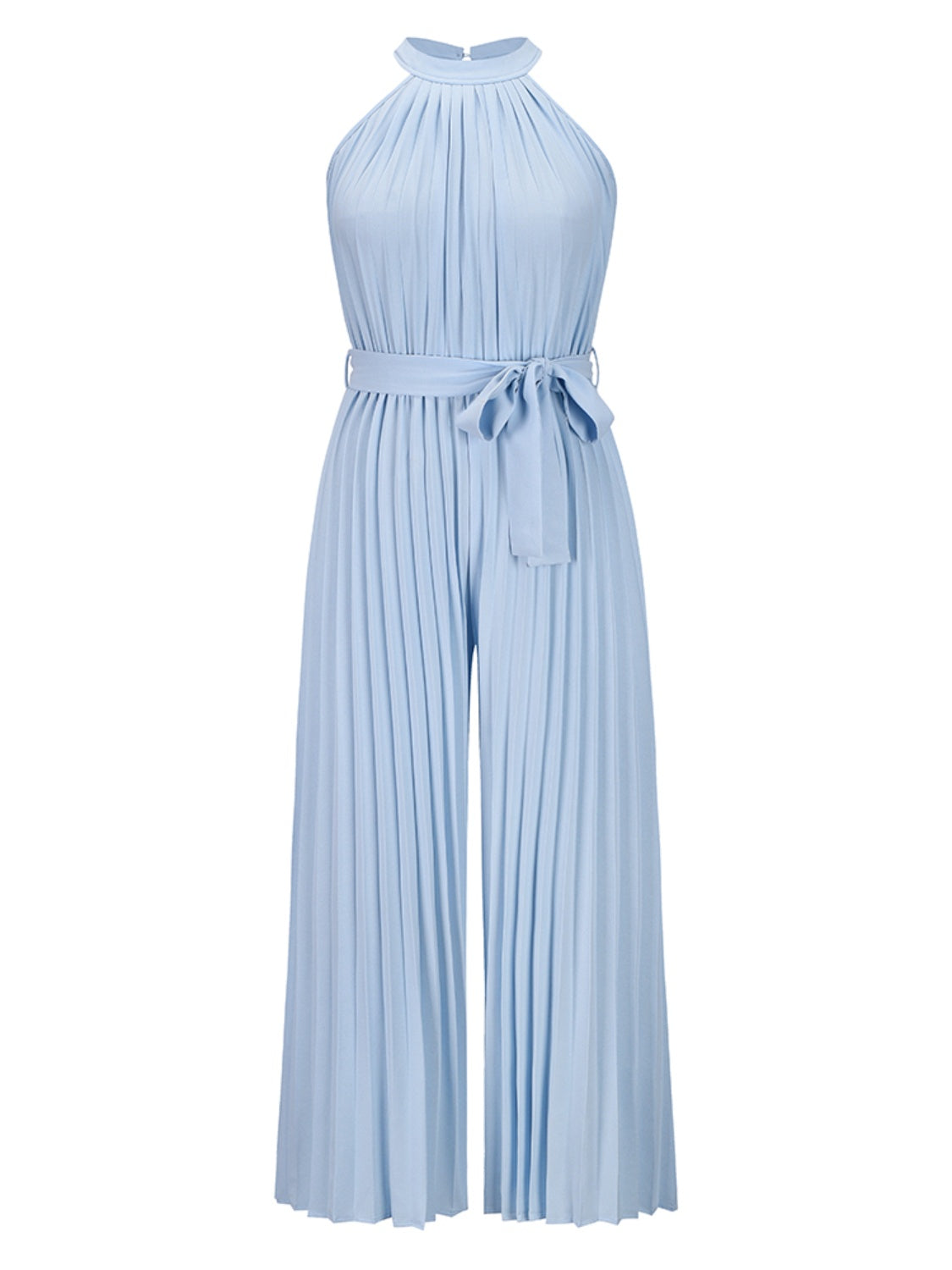 Stilla | Bundet Plisseret Ærmeløs Jumpsuit