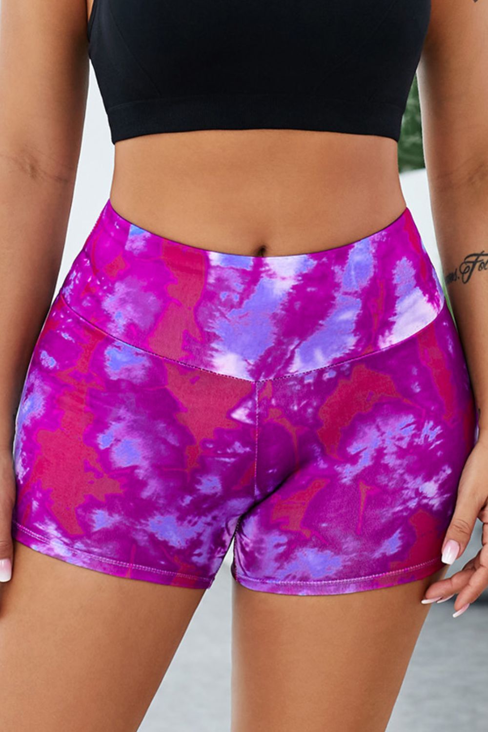 Stilla | Dye Bred Talje Yoga Shorts