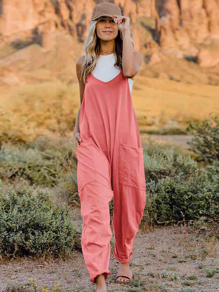 Stilla | Tag Full Size Udenær V-hals Lommer Jumpsuit