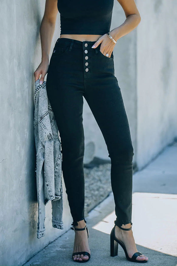 Stilla | Big Easy Button Høj Talje Skinny Jeans