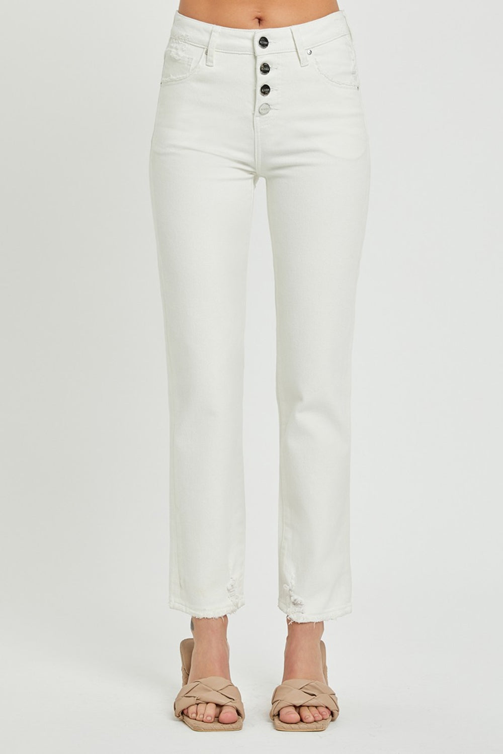 Stilla | Full Size Mid-Rise Tummy Control Straight Jeans