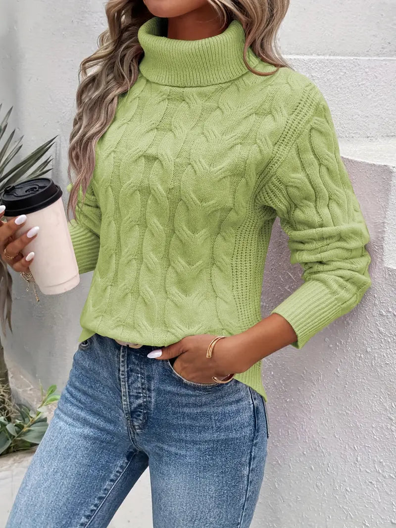 Stilla | Pullover med rullekrave af snoet strik