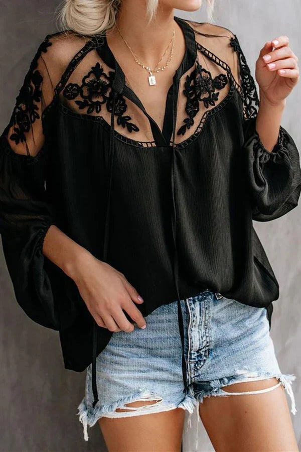 Stilla | Top Mesh med Blonder
