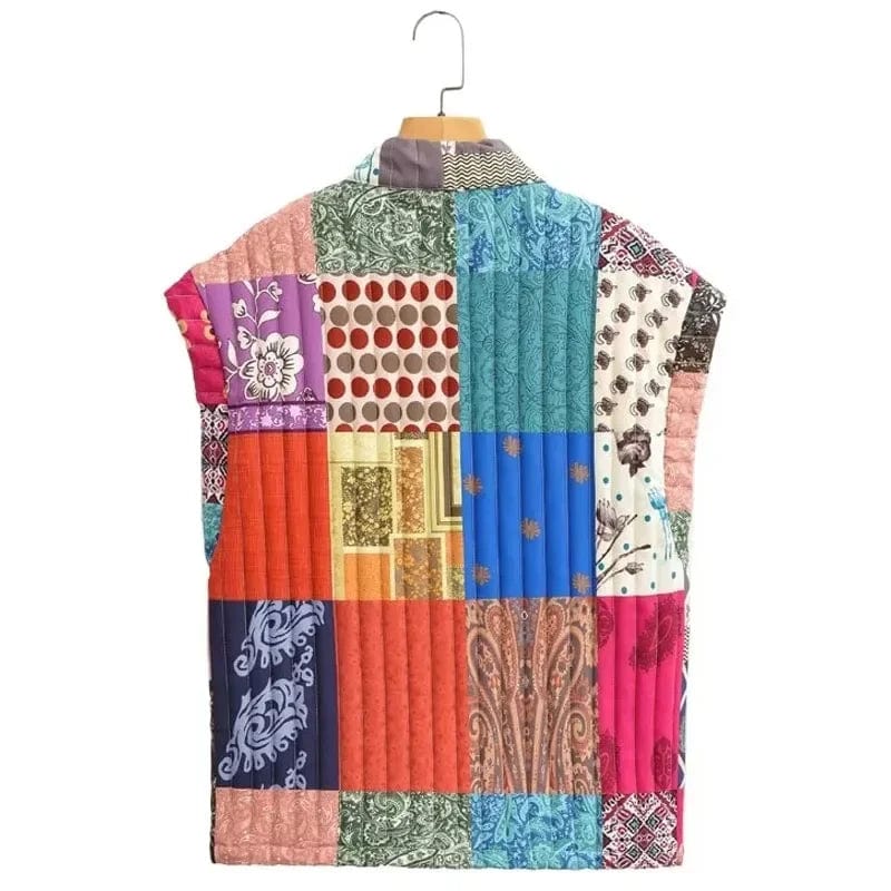 Stilla | Ærmeløs Quiltet Patchworkvest Taelyn