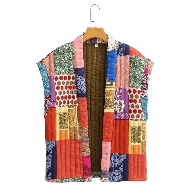 Stilla | Ærmeløs Quiltet Patchworkvest Taelyn