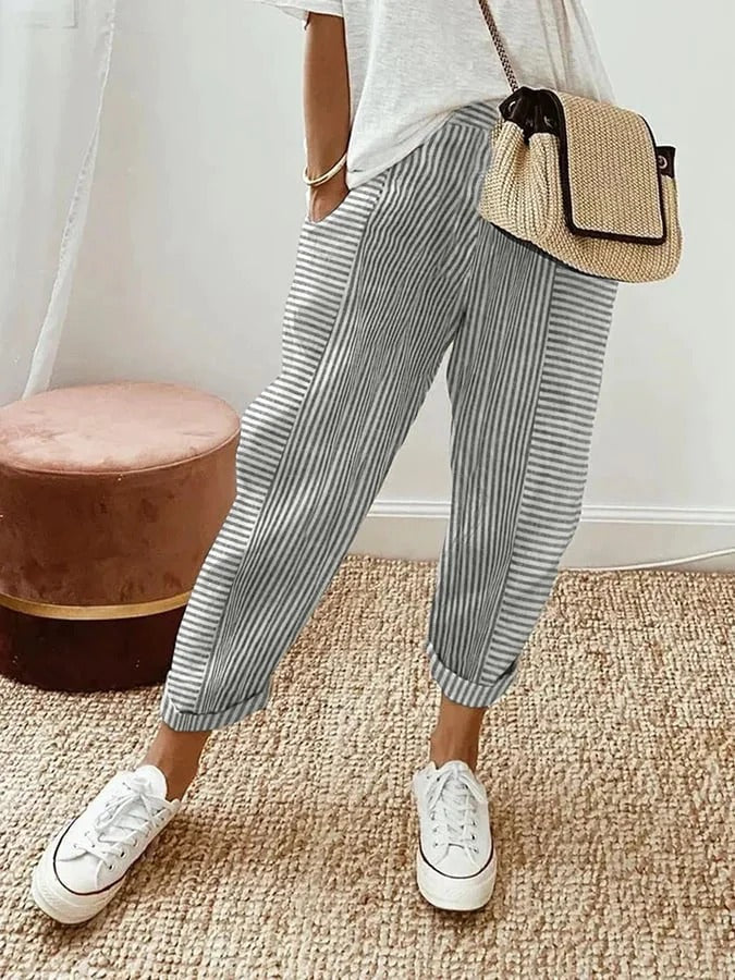 Stilla | Striped Cotton Pants