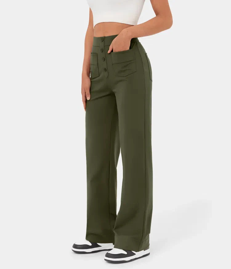 Stilla | Elastische Broek Met Hoge Taille