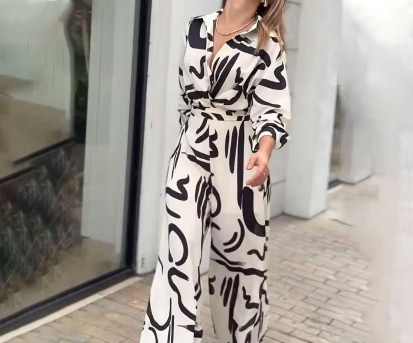 Stilla | Kombineret bredde trykt jumpsuit