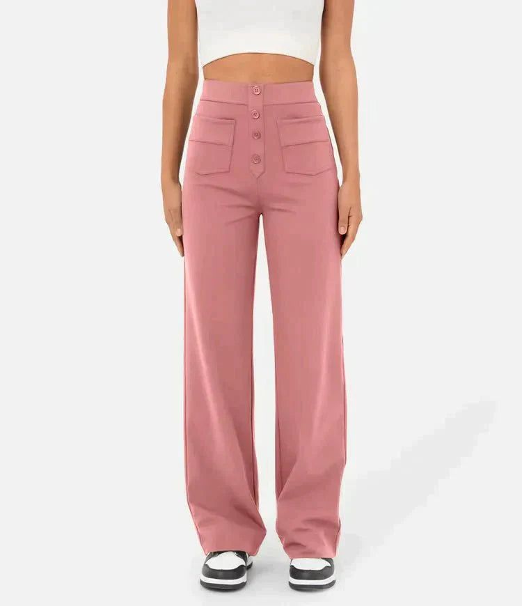 Stilla | Elastische Broek Met Hoge Taille