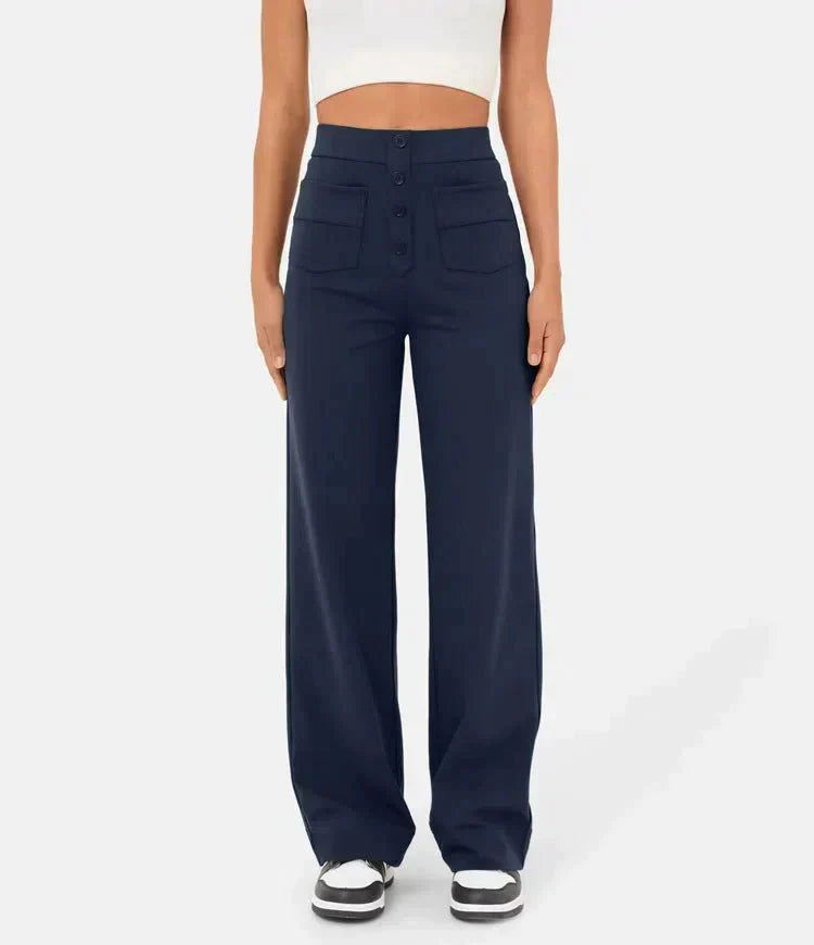 Stilla | Elastische Broek Met Hoge Taille