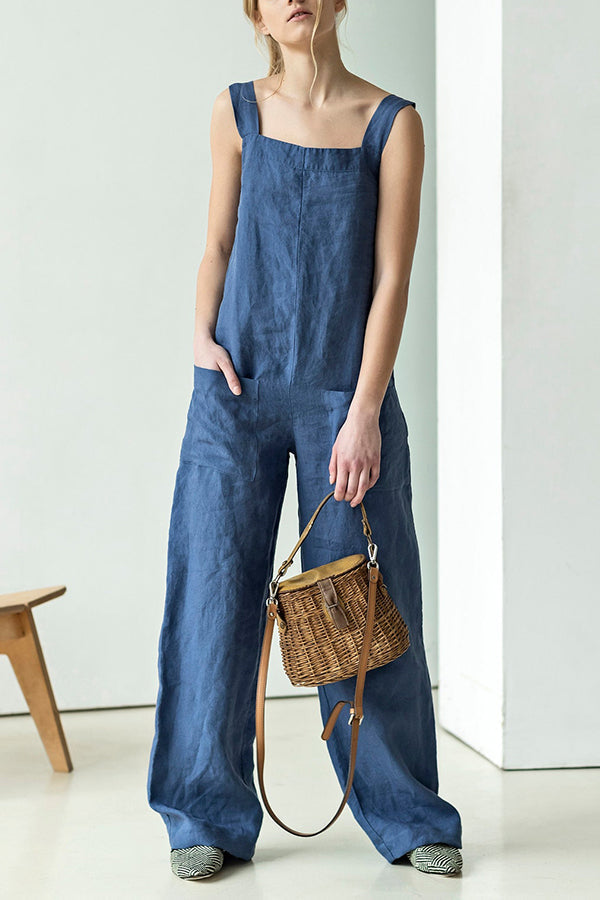 Stilla | Square Neck Lommer Dungarees Jumpsuits