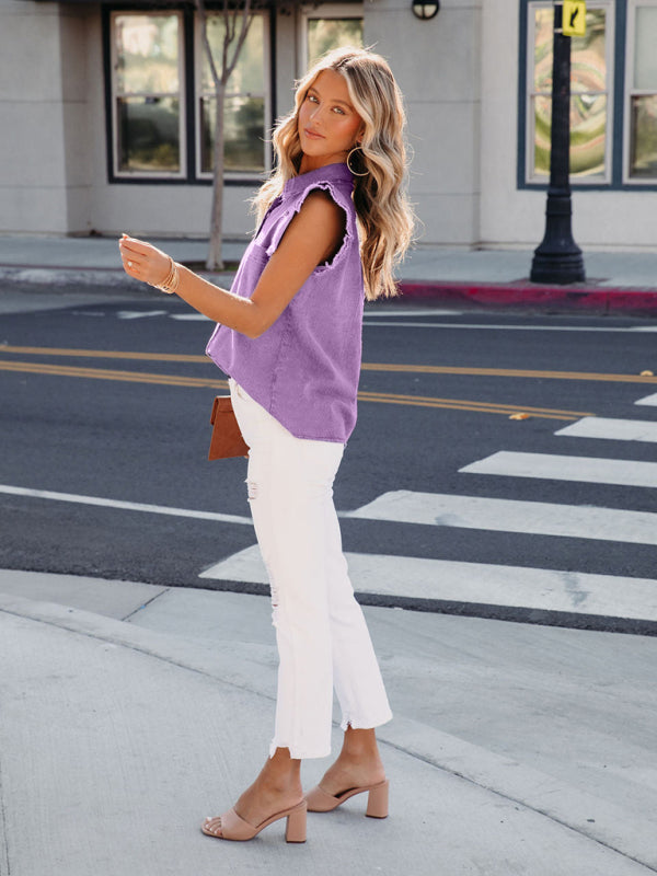 Stilla | Edge Ripped Denim Afslappet Jakke