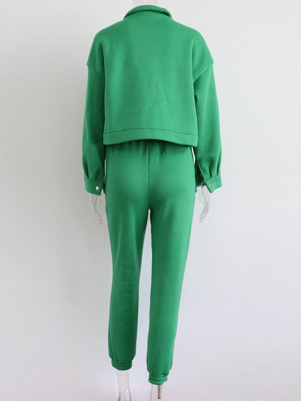 Stilla | Farve Jakke Jakke Casual Bukser Suit Langærmet Jakke Sweater to Delt Suit