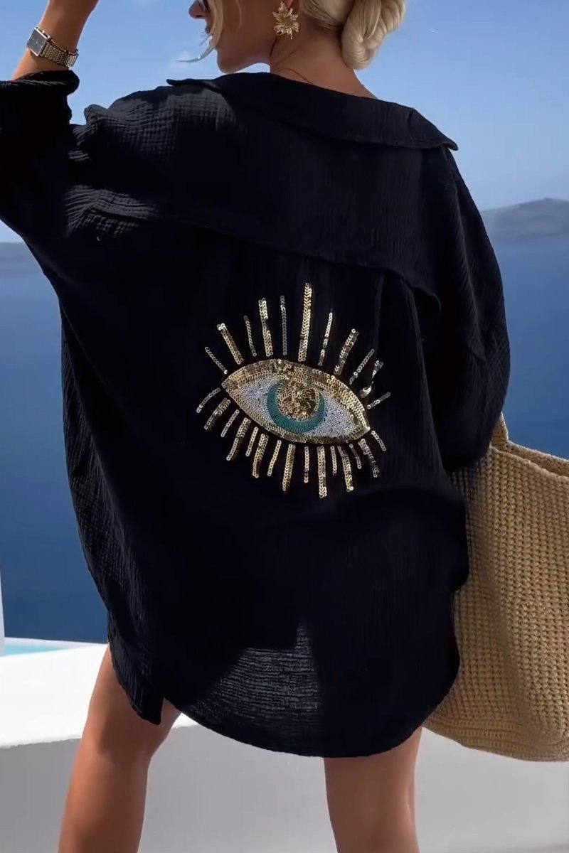 Stilla | Øjne Pailletter Shirt