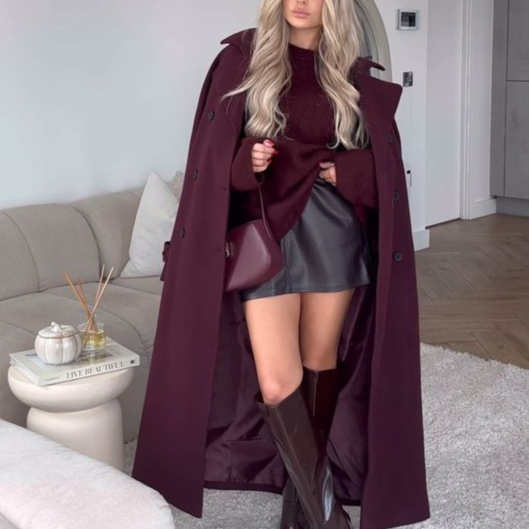 Stilla | Bordeaux Trenchcoat Til Damer