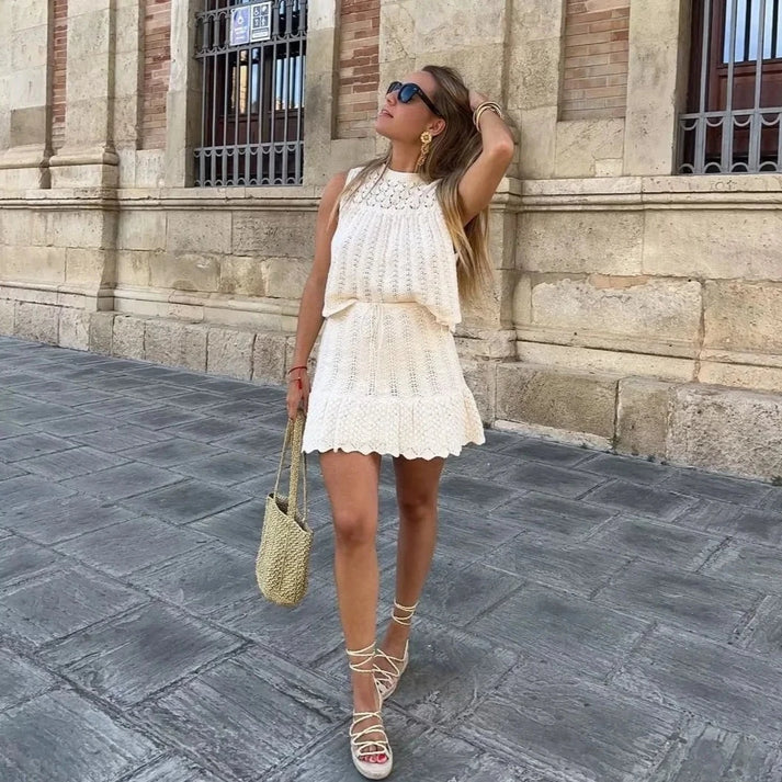 Stilla | Elegant Sæt Af Boho Top og Nederdel