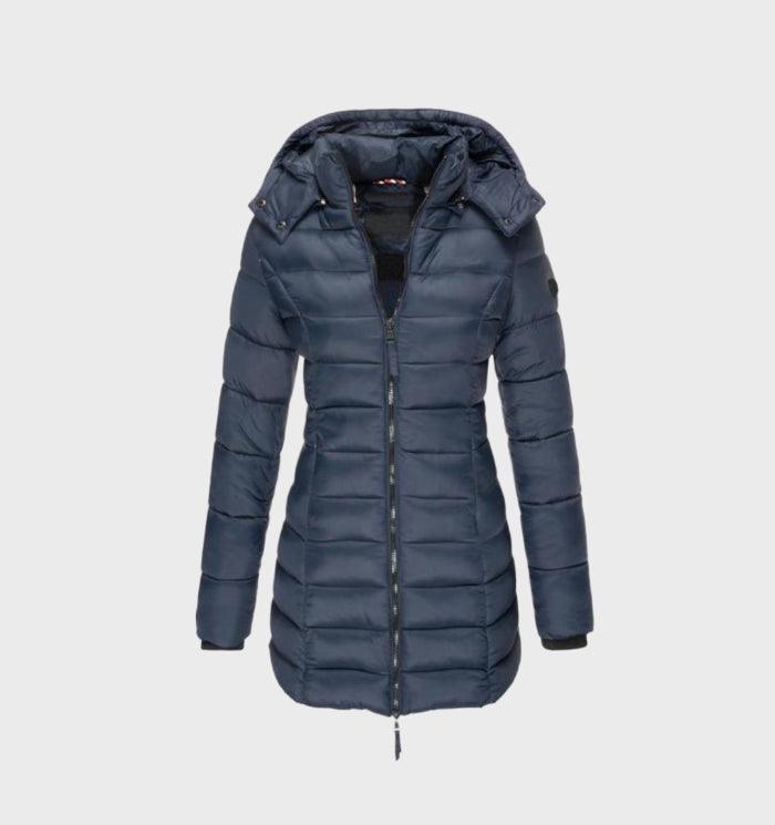 Stilla - trendy lang frakke med blødt foret og hætte