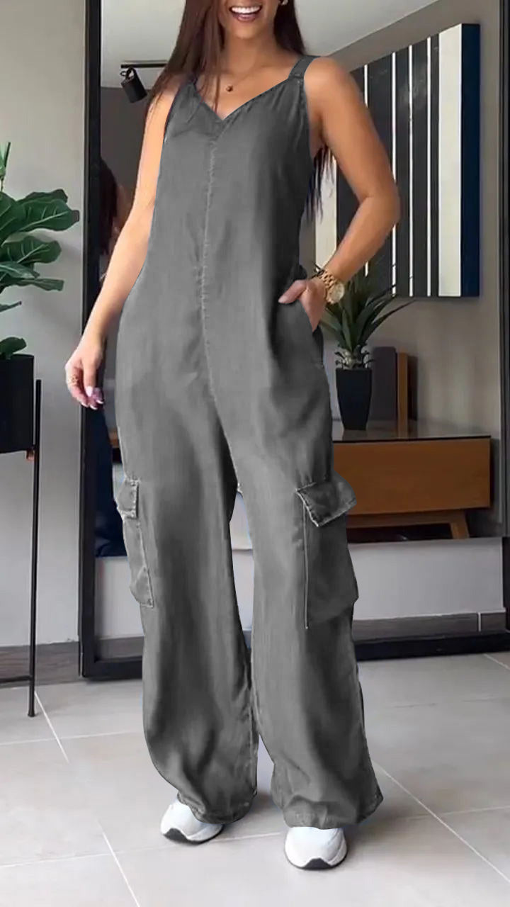 Stilla | Sporty Jeans Overalls Uden Ærmer Til Damer