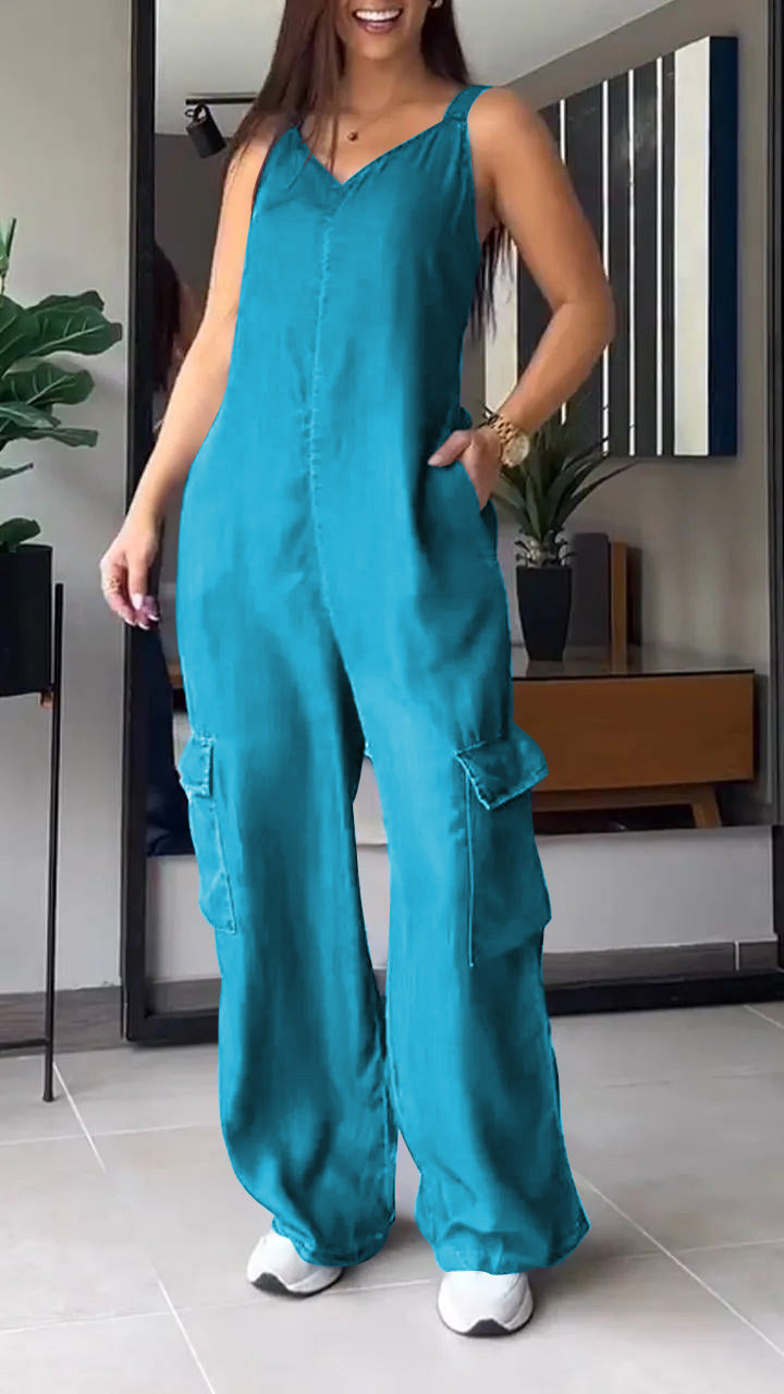 Stilla | Sporty Jeans Overalls Uden Ærmer Til Damer