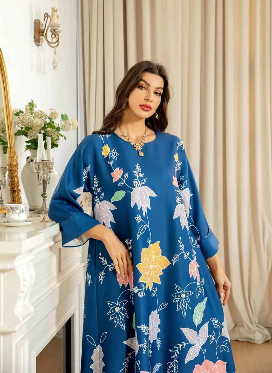 Stilla | Eid Kjole Hotfix Rhinsten Perler Kaftan Kjole
