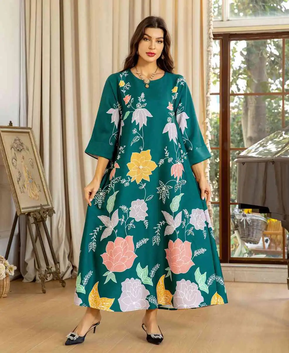 Stilla | Eid Kjole Hotfix Rhinsten Perler Kaftan Kjole