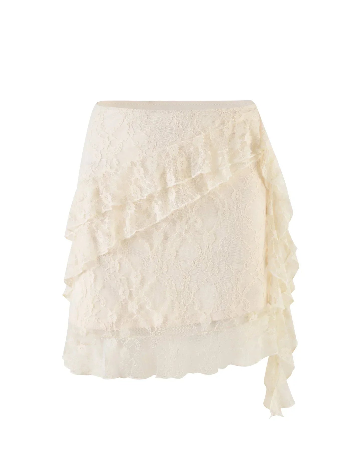 Stilla | Frill Blonde Mini Nederdel Med Bodysuit Sæt