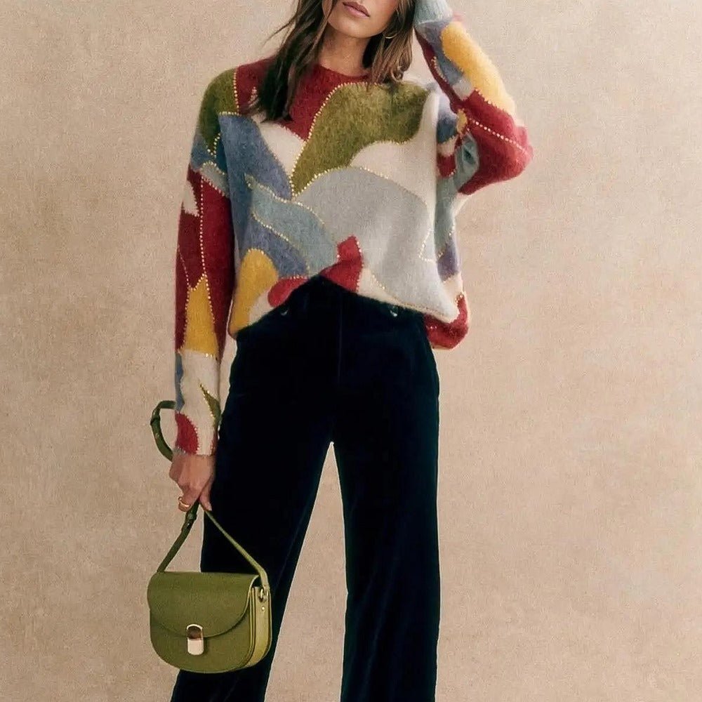 Stilla | Patchwork Dames Trui i Cashmere Trøje til kvinder