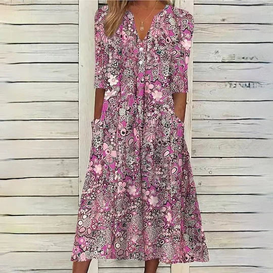 Stilla | Blomstret Midikjole Hannah