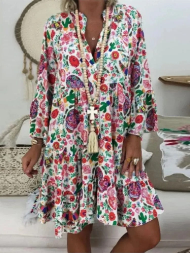 Stilla | Blomstret Kjole med Print