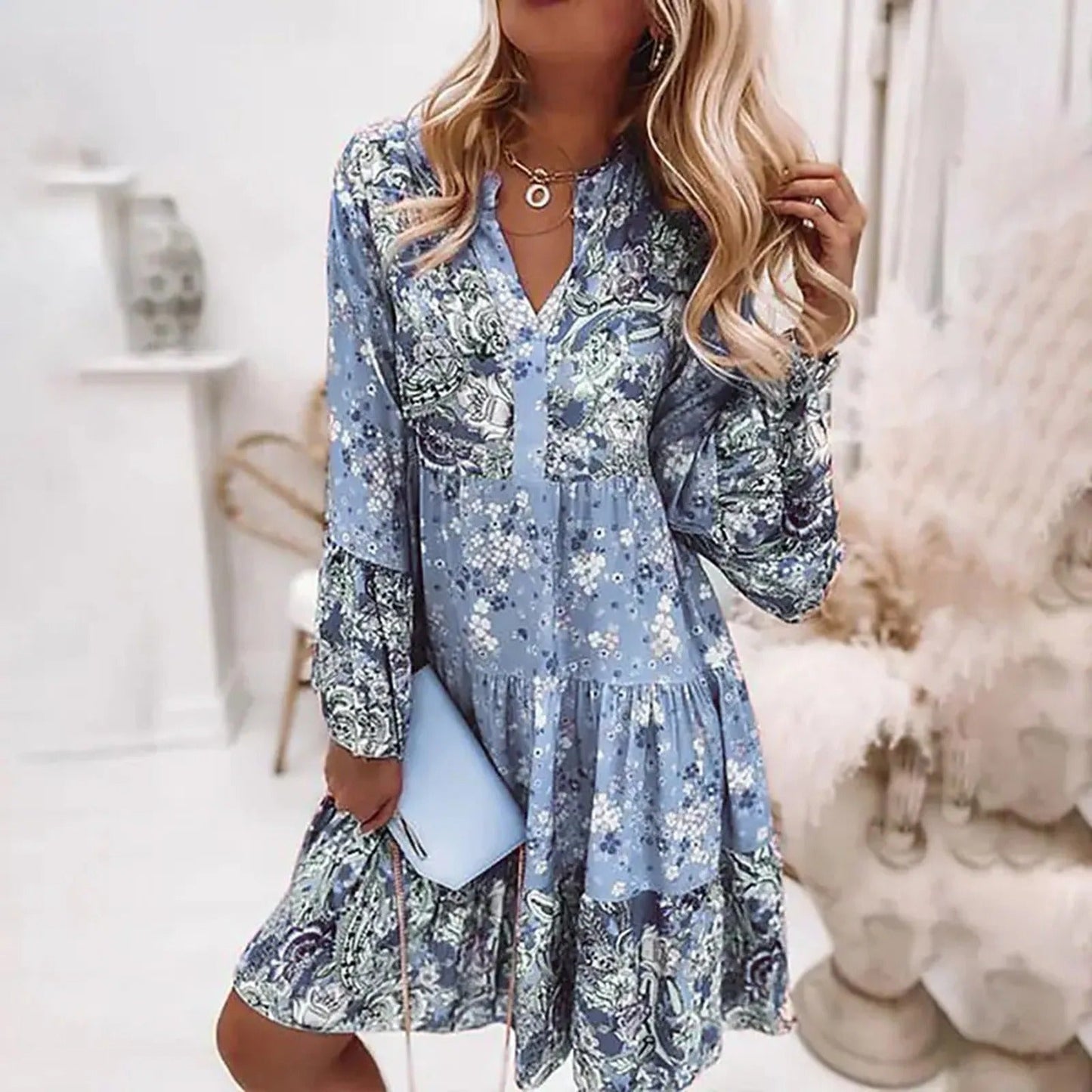 Stilla | Kjole Etnisk Stil med Print