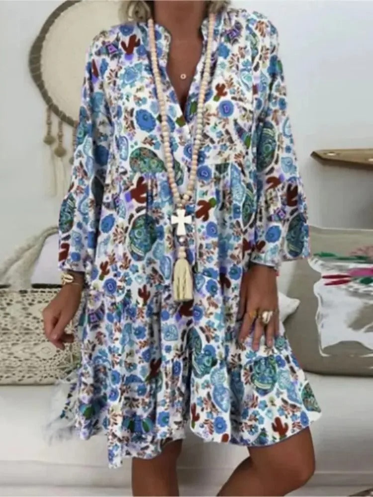 Stilla | Blomstret Kjole med Print